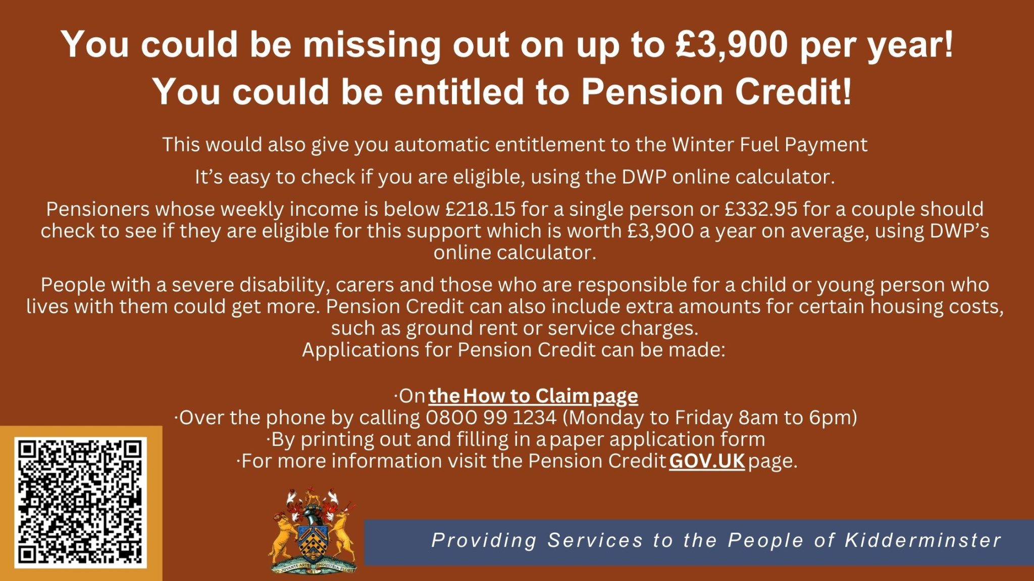 Pension Credit Action Week Poster